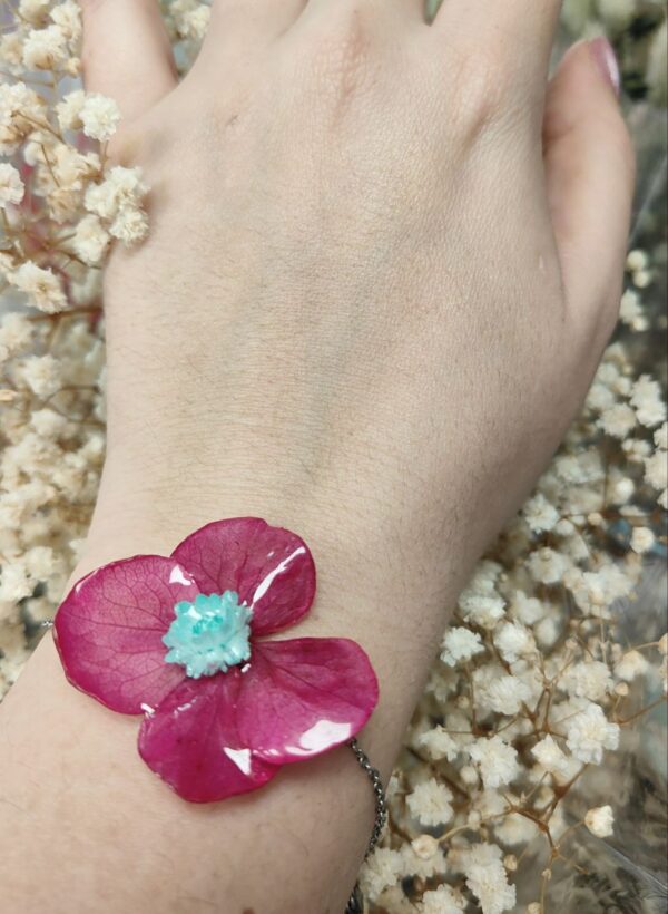 Pulsera De Flor Fucsia
