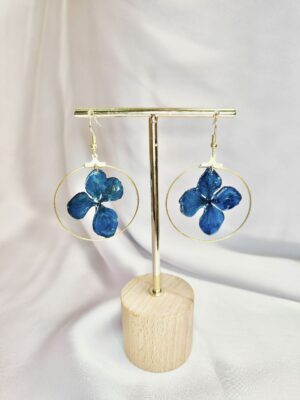Pendientes Hortensia Azul