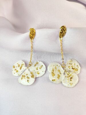 Pendientes Hortensia Blanco