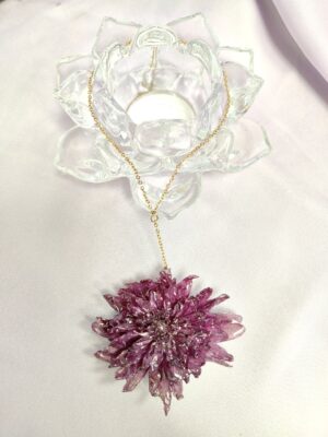 Collar de Margarita natural Morada Hecha a Mano Collar de Margarita natural Morada Hecha a Mano